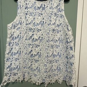 Valerie Stevens Blue Lace Sleeveless Tank Top